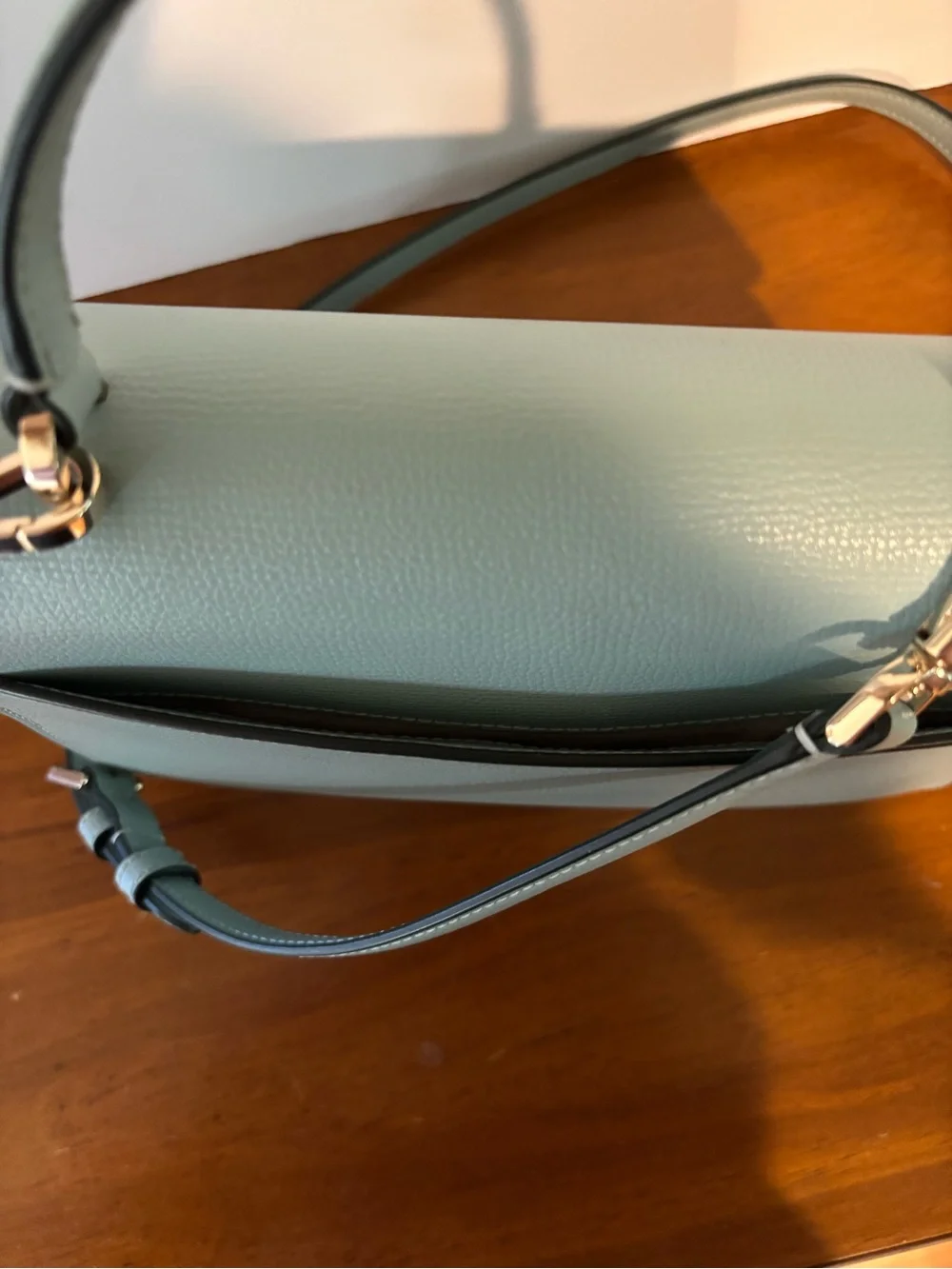 kate spade light blue leather top-handle satchel